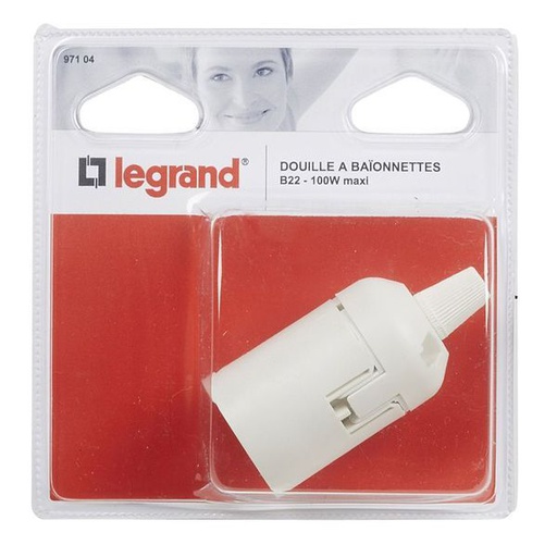 [LEG097104] Douille B22 Blanc Conn.Auto legrand 097104