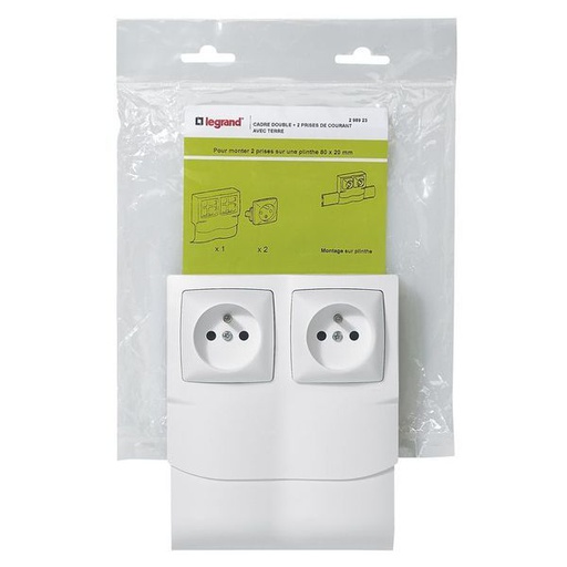 [LEG298923] Cadre Asl 2P + Double Pc Pour Plinthe legrand 298923