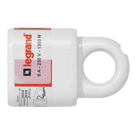 [LEG050166] Prolongateur Plastique 2P 6A Avec Anneau D'Extraction Blan legrand 050166
