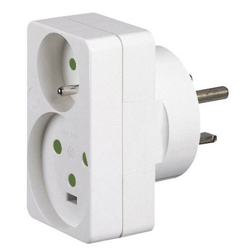 [LEG090035] Adaptateur Pour 1 Fiche 2P+T 16A + 1 Fiche 2P+T 20A Sur Une legrand 090035