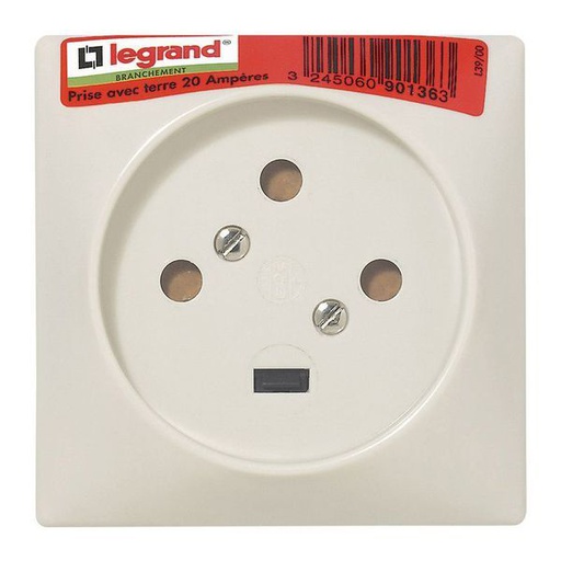 [LEG090136] Socle 3P+T À Vis Avec Éclips De Protection 80X80Mm Étiquet legrand 090136