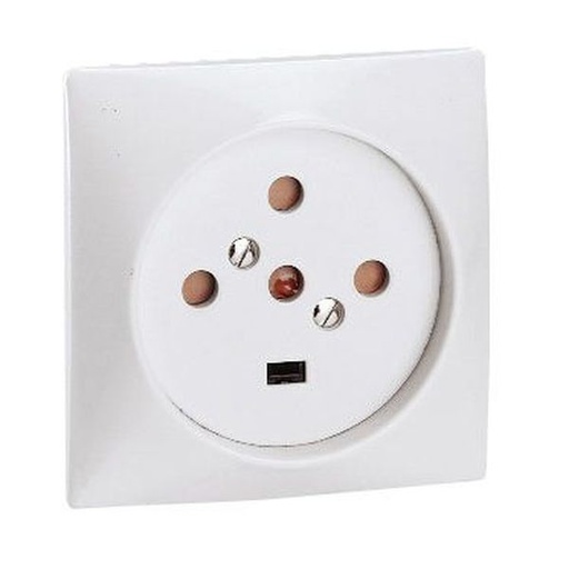 [LEG090138] Socle 3P+N+T À Vis Avec Éclips 80X80Mm Étiquette Avec Genc legrand 090138