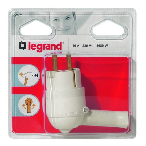 [LEG093975] Fiche 2P+T 16A Franco-Belge &amp; Schuko Ext Raction Facilitee P legrand 093975
