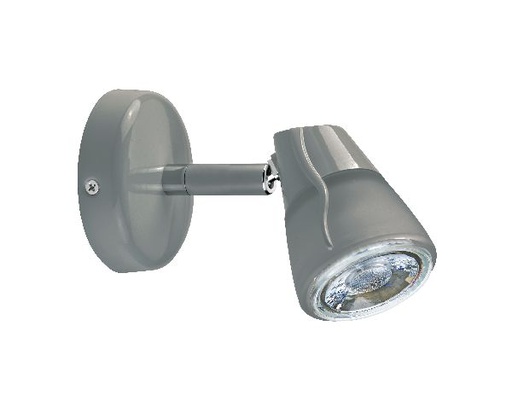 [ARI0451] Diam 01 - spot sur patère gu10, gris, a/lpe led 6w 3000k 500lm incl - 0451