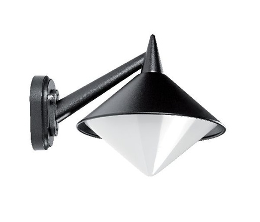 [ARI1862] Sirio - applique mur ext. ip43 ik08, noir, e27 75w max., lampe non inc - 1862