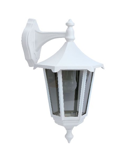 [ARI3034] Monaco - appl. mur ext. (haut) ip43 ik02, blanc, e27 100w max., lampe - 3034