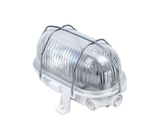 [ARI3630] Hublot ext. ip44 ik02, ovale, blanc, e27 60w max., lpe non incl. - 3630