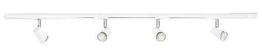 [ARI4158] Judy-rail 1all. 029 +4 spots gu10, blanc, a/lpes led 5,5w 3000k 410lm - 4158