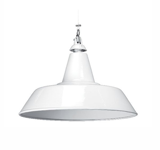 [ARI4183] Nostalgie - suspension déco e27 en acier blanc, lampe non fournie - 4182