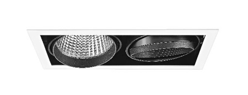 [ARI50474] Kit quadra duo -downlight orient.blanc, 2 mod. led 34w 3000k 40° 3300l - 50474