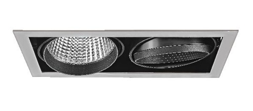 [ARI50477] Kit quadra duo -downlight orient. gris, 2 mod. led 34w 4000k 40° 3400l - 50477