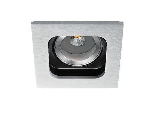 [ARI51060] Square 50 - encastré gu10, carré, orient., alu, a/lpe led 6w 3000k 470 - 51060