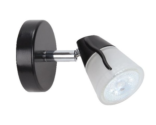 [ARI51194] Diam 01 - spot sur patère gu10, noir, a/lpe led 6w 3000k 500lm incl - 51193