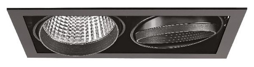 [ARI51217] Kit quadra duo -downlight orient. noir, 2 mod. led 34w 4000k 40° 3400lm incl - 51216
