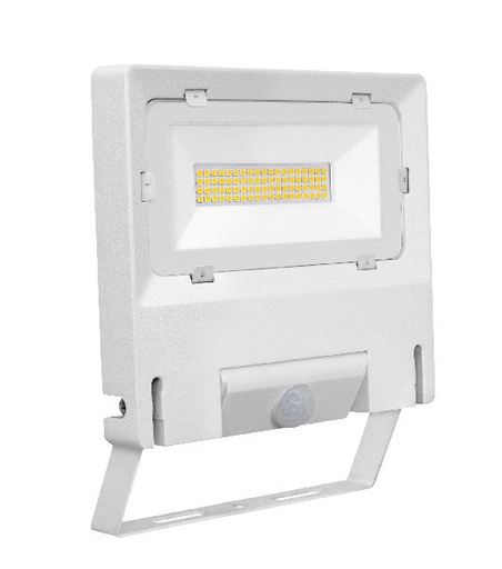 [ARI51244] Michelle - proj. ext. ip65 ik08 blanc 110° led intég. 50w 3000k + détecteur pir - 51243