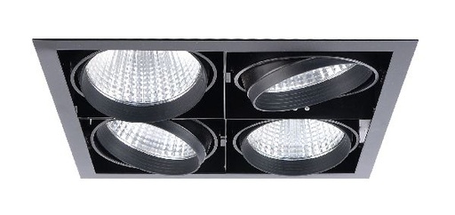 [ARI51278] Kit quadra quatro -downlight orient. noir, 4 mod. led 34w 4000k 40° 3400lm incl - 51277