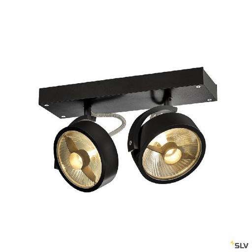 [DC1000703] KALU, applique et plafonnier intérieur, double, noir, GU10/QPAR111, 2x 75W max 1000703