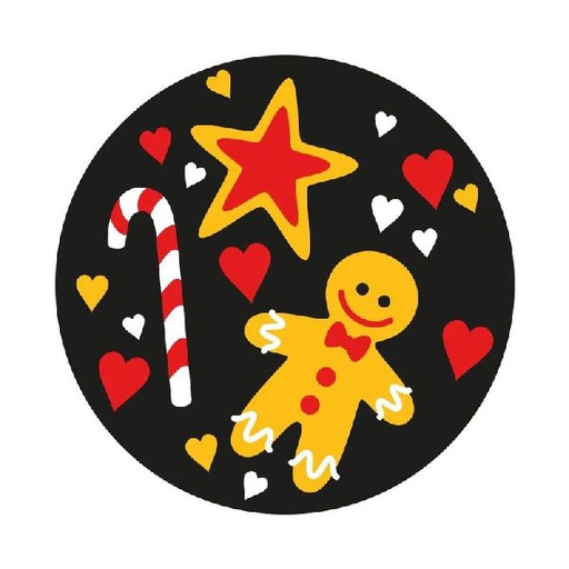 [FES-GOBO-GOURMAN-3C-54] Gobo Ø54mm - motif gourmand - 3 couleurs - blanc rouge jaune - Festilight GOBO-GOURMAN-3C-54