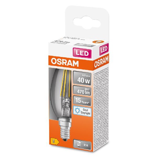 [OSR466135] LED Star FILAMENT CLB 40 klar non-dim 4W/865 E14 470LM BOX - 466135