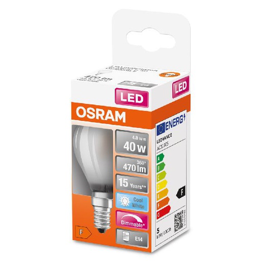[OSR434646] LED SuperStar CL P GL FR 40 dim 5W/840 E14 - 434646
