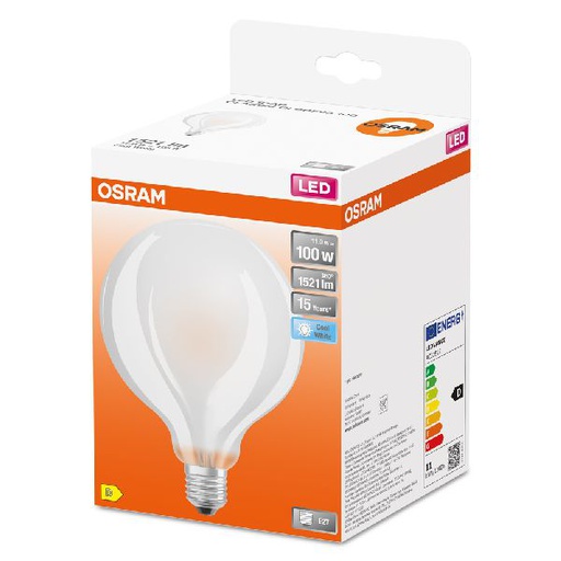 [OSR605848] Globe 95mm LED verre dépoli 11W=100 E27 froid - 605848
