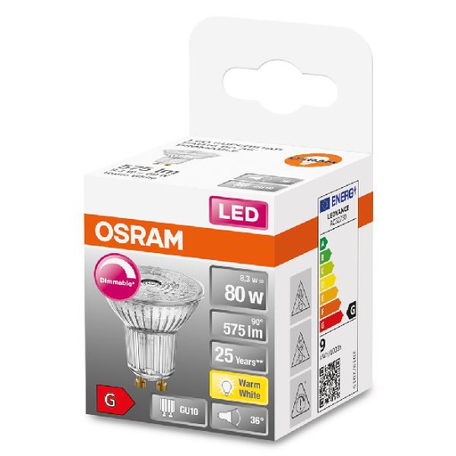 [OSR433663] LED SuperStar PAR16 80 dim 36° 8,3W/927 GU10 - 433663