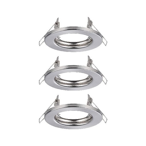 [PAU93393] Kit Encastrés fixe max. 3x40W GU10 230V Acier brossé/Métal