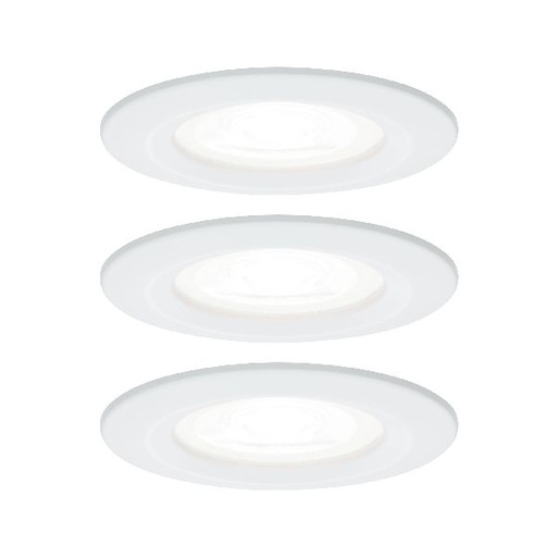 [PAU92980] Kit enc Nova rd fixe LED IP44 3x6,5W 4000K 230V GU10 51mm Blanc dép/Alu zinc