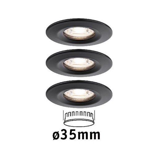 [PAU93084] ENC Nova mini Coin rond fixe LED 3x4W 310lm Noir dép/Alu