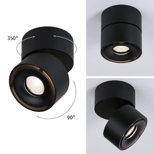 [PAU93371] Kit lum en saillie Spircle 8W 36° 3000K 230/40V Noir dép/Alu