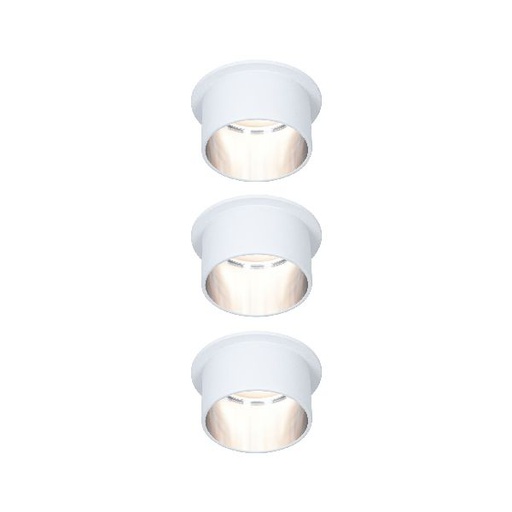 [PAU93385] Kit ENC Gil Coin 3StepDim rd fixe LED 3x6W 2700K 230V blanc dépoli/acier Alu