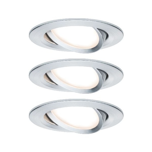 [PAU93487] Kit ENC Nova Coin 3 niv grad rond nr LED 3x6W 2700K 230V Alu tourné/Alu