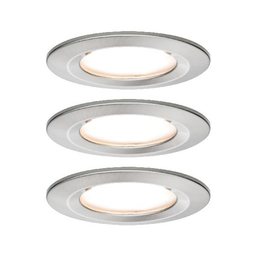 [PAU93494] Kit ENC Nova Coin 3-stepdim rd fixe LED 3x6W 2700K 230V Acier brossé/Alu