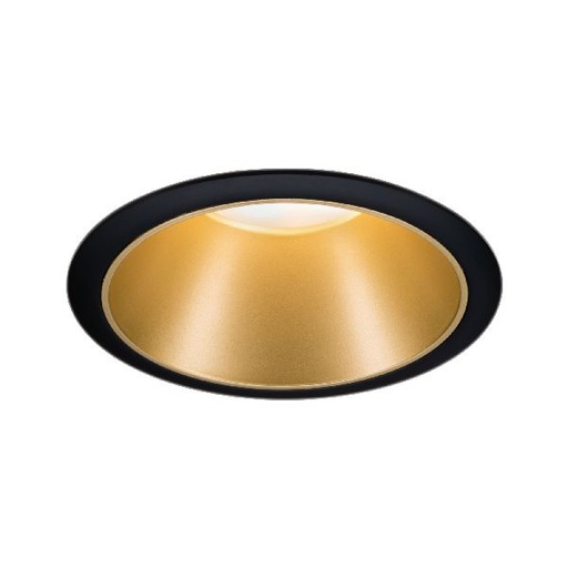 [PAU93395] ENC Cole rond fixe max. 1x10W GU10 230V Noir mat/doré Alu/plastique