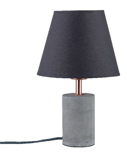 [PAU79622] Neordic Tem lampe de table max 1x20W E27 Gris/Cuivre 230V Tissu/Béton/Métal