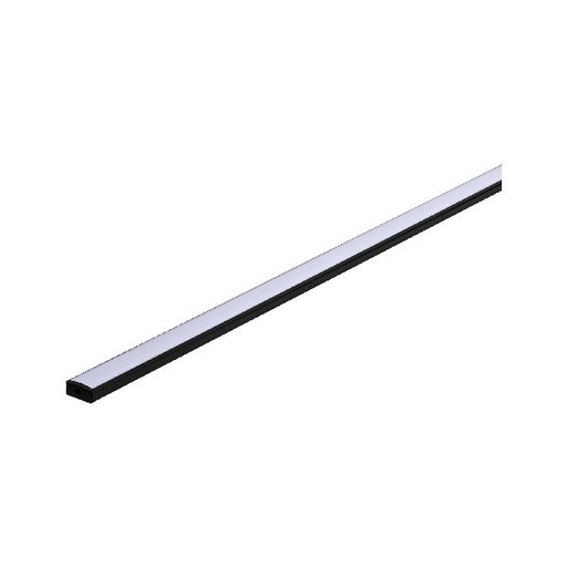 [PAU78902] Base Profilé avec diffuseur blanc 1m noir anodisé/Blanc Alu/plastique