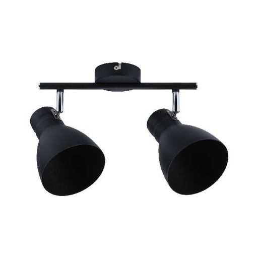 [PAU66760] Spot Davy max 2x20W E27 Noir 230V Métal