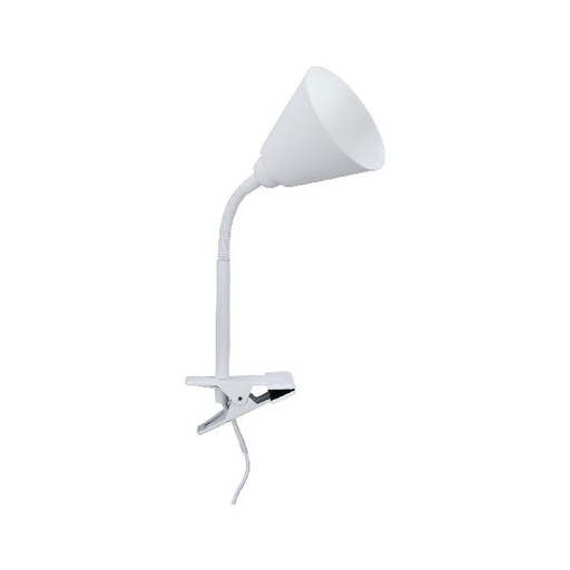 [PAU95431] AS Spot pince Vitis E14 Blanc bras flex Interrupteur à cordon 1,50m