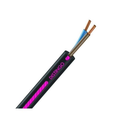 [CAB-1501/2] Câble Électrique U-1000 R2V 2X1.5 mm² Cuivre Rigide Noir - Couronne De 100M