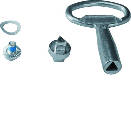 [HAG-FZ502] Serrure triangle mâle 7mm chromée + clé IP5-6 pour coffret vega D et univers FZ502
