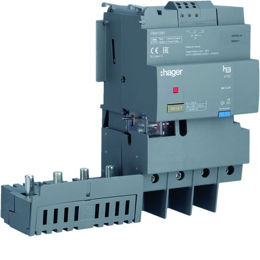 [HAG-HBA128H] Bloc différentiel x160 4P In125A Idn et temporisation fixes HBA128H