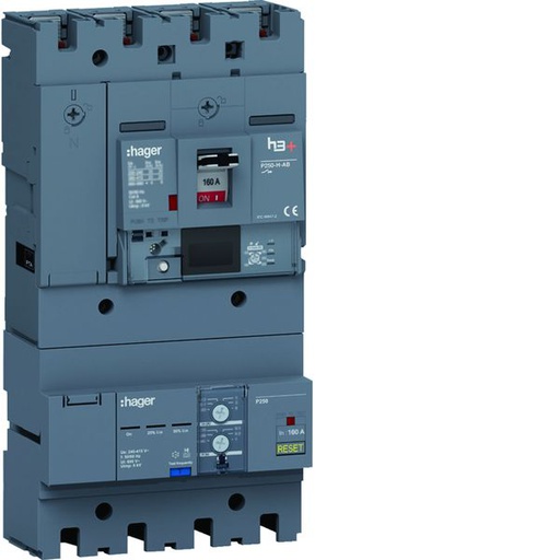 [HAG-HHT161NB] Disjoncteur Boitier Moulé + diff h3+ P250 ENERGY AB 4P4D In160A Icu25kA à plage HHT161NB