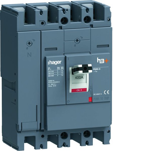 [HAG-HCW401AR] Interrupteur à déclenchement libre boitier moulé h3+ P630 4P In400A à plage HCW401AR