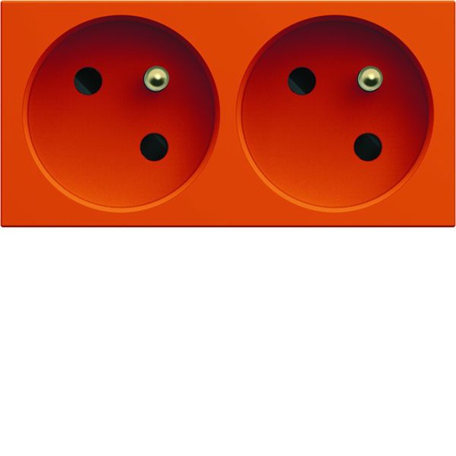 [HAG-WXF422E] Prise de courant double speciale goulotte gallery 2P+T 16A orange WXF422E