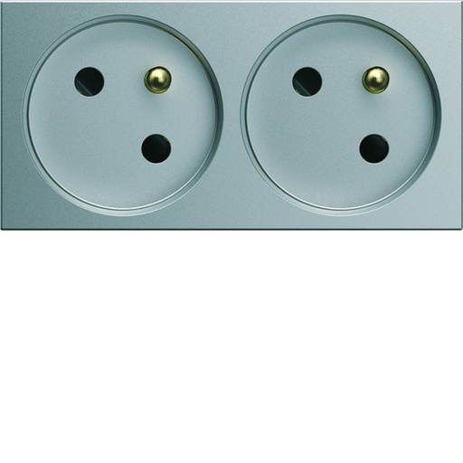 [HAG-WXF422T] Prise de courant double speciale goulotte gallery 2P+T 16A titane WXF422T