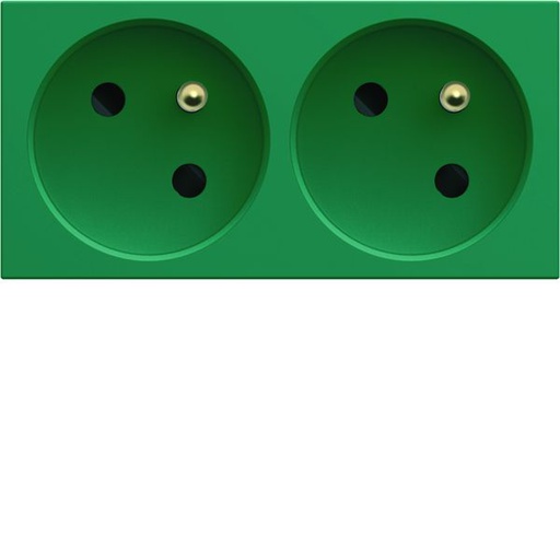 [HAG-WXF422V] Prise de courant double speciale goulotte gallery 2P+T 16A vert WXF422V