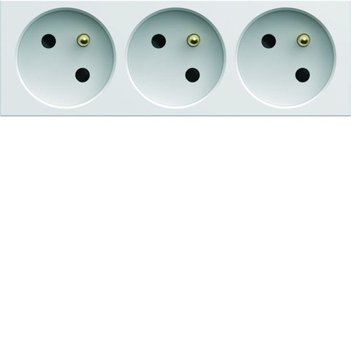 [HAG-WXF423B] gallery méca. prise électrique triple 2P+T 16A spéciale goulotte, finition pure WXF423B