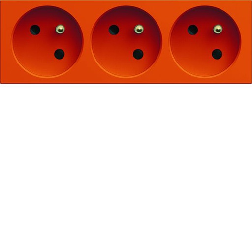 [HAG-WXF423E] Prise de courant triple speciale goulotte gallery 2P+T 16A orange WXF423E