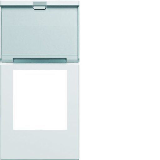 [HAG-WXD205B] Enjoliveur Gallery prise RJ45 avec porte étiquette 1 module, finition Pure WXD205B