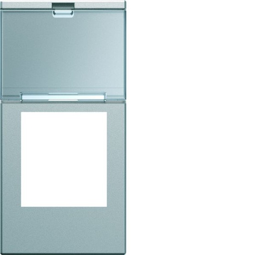 [HAG-WXD205T] Enjoliveur Gallery prise RJ45 avec porte étiquette 1 module, finition Titane WXD205T